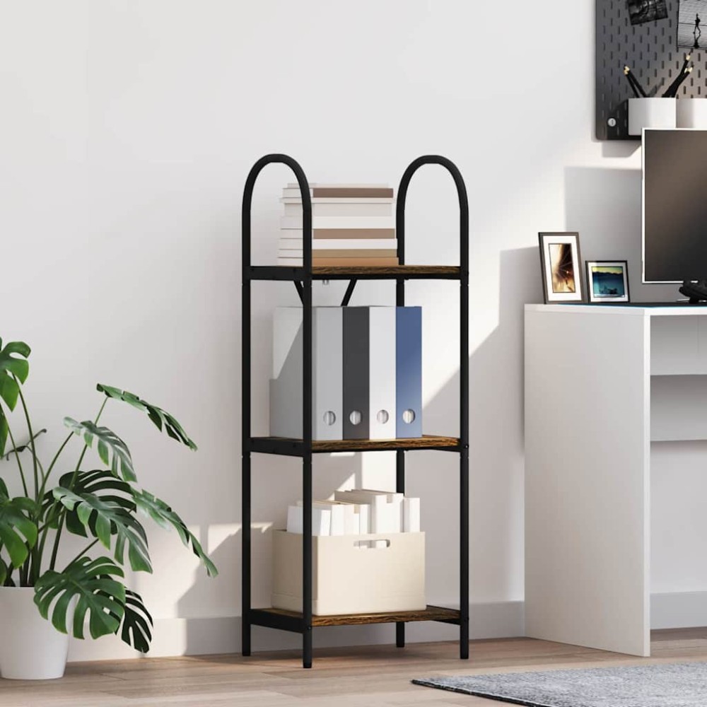 vidaXL Raft pentru cărți Stejar afumat 40 x 30 x 109 cm Lemn compozit