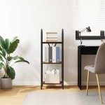 vidaXL Raft pentru cărți Stejar afumat 40 x 30 x 109 cm Lemn compozit