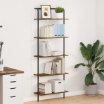 vidaXL Raft pentru cărți Stejar afumat 60 x 24 x 168 cm Lemn compozit