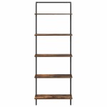 vidaXL Raft pentru cărți Stejar afumat 60 x 24 x 168 cm Lemn compozit