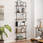 vidaXL Raft pentru cărți Stejar afumat 60 x 24 x 203 cm Lemn compozit