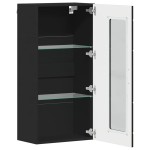 vidaXL Cabinet suspendat cu raft Negru 55 x 29 x 100 cm Lemn compozit