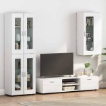 vidaXL Cabinet suspendat cu raft Alb foarte lucios 55 x 29 x 100 cm
