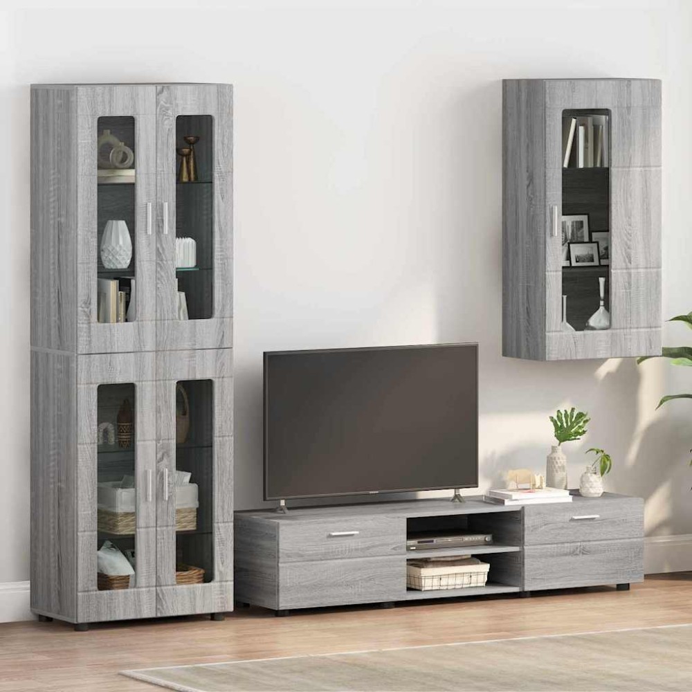 vidaXL Cabinet suspendat sonoma gri 55 x 29 x 100 cm Lemn compozit
