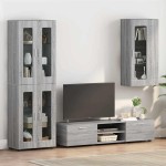 vidaXL Cabinet suspendat sonoma gri 55 x 29 x 100 cm Lemn compozit