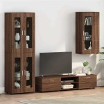 vidaXL Cabinet suspendat Stejar brun 55 x 29 x 100 cm Lemn compozit