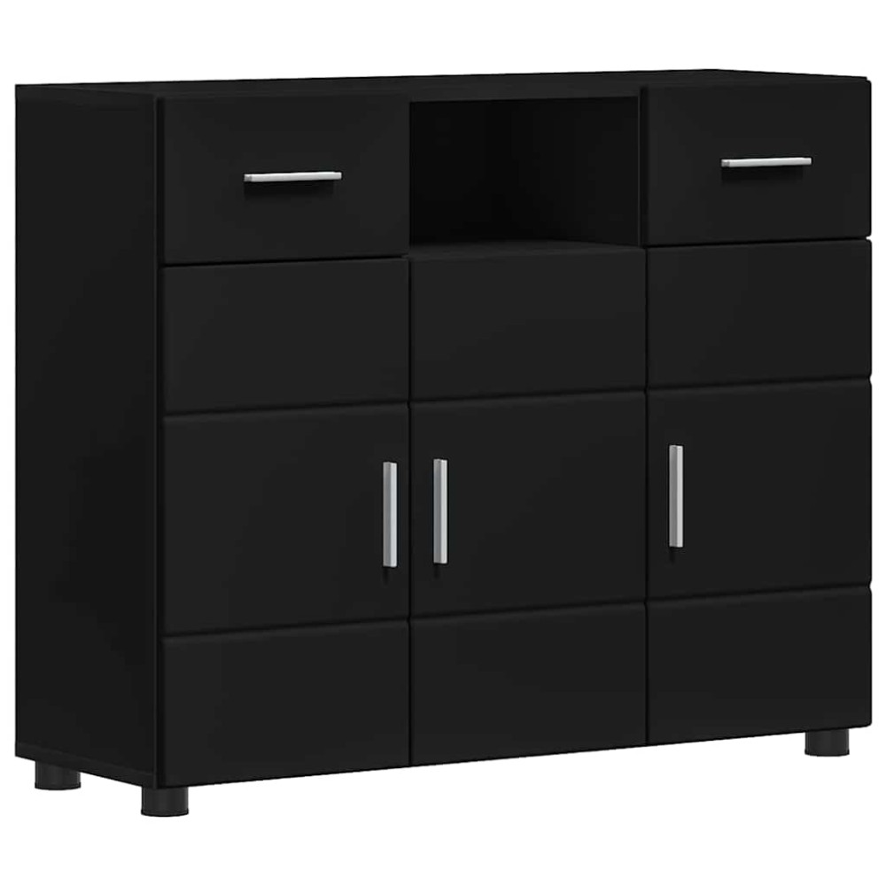 vidaXL Bufet cu sertar cu ușă Negru 88,5 x 30,5 x 73 cm Lemn compozit