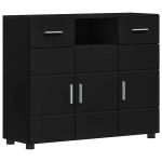 vidaXL Bufet cu sertar cu ușă Negru 88,5 x 30,5 x 73 cm Lemn compozit