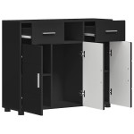 vidaXL Bufet cu sertar cu ușă Negru 88,5 x 30,5 x 73 cm Lemn compozit