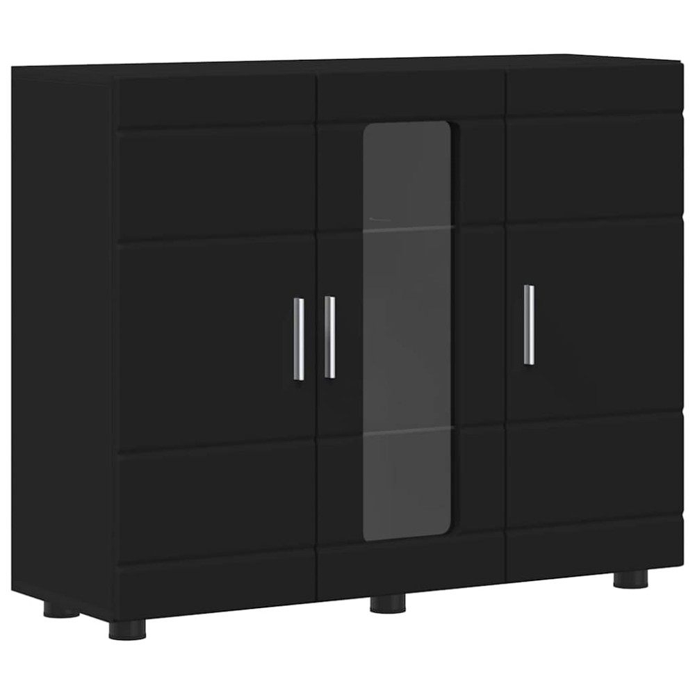 vidaXL Bufet cu raft cu ușă Negru 55,5 x 29 x 100 cm Lemn compozit