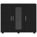 vidaXL Bufet cu raft cu ușă Negru 55,5 x 29 x 100 cm Lemn compozit