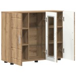 vidaXL Bufet cu raft stejar artizanal 55,5 x 29 x 100 cm Lemn compozit