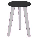 vidaXL Placă de masă Negru 30 x 30 x 1,5 cm Lemn compozit