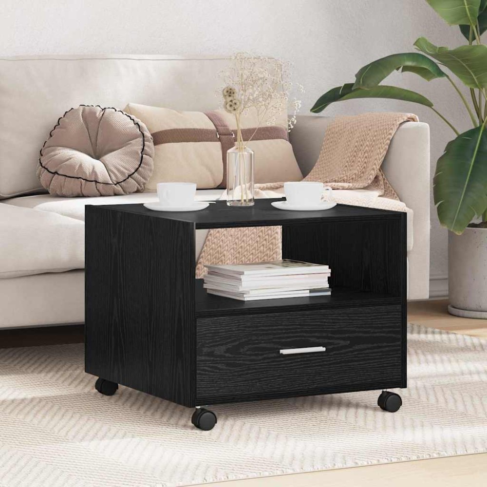 vidaXL Masă de cafea Stejar Negru 55 x 55 x 45cm Lemn compozit