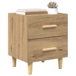 vidaXL Dulap de pat cu sertar 2 pcs stejar artizanal 40 x 35 x 47.5 cm