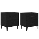 vidaXL Dulap de pat 2 pcs Stejar negru 40 x 35 x 47.5 cm Lemn compozit