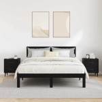 vidaXL Dulap de pat 2 pcs Stejar negru 40 x 35 x 47.5 cm Lemn compozit