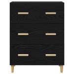 vidaXL Bufet Stejar Negru 69,5 x 34 x 90 cm Lemn compozit