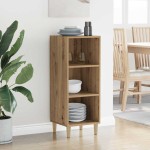 vidaXL Bufet Stejar Artizanal 34,5 x 32,5 x 90 cm Lemn compozit