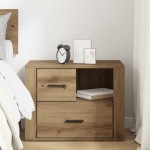 vidaXL Dulap de noapte Stejar Artizanal 35 x 60 x 50 cm Lemn compozit