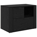 vidaXL Dulap de noapte Stejar Negru 35 x 60 x 50 cm Lemn compozit