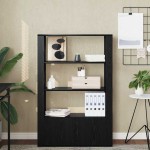 vidaXL Bufet Stejar negru 30 x 80 x 119.5 cm Lemn compozit