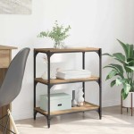 vidaXL Dulap pentru cărți stejar artizanal 60 x 33 x 70,5 cm