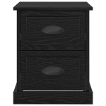 vidaXL Dulap de noapte cu sertar 2 pcs Stejar Negru 39 x 39 x 47.5 cm