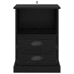 vidaXL Dulap de noapte cu sertar 2 pcs Stejar Negru 36 x 43 x 60 cm