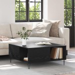 vidaXL Masă de cafea Stejar Negru 80 x 80 x 36,5 cm Lemn compozit