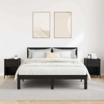 vidaXL Dulap de noapte cu sertar 2 pcs Stejar Negru 40 x 42 x 50 cm