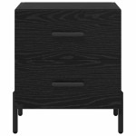vidaXL Dulap de noapte cu sertar 2 pcs Stejar Negru 40 x 35 x 47,5 cm