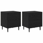 vidaXL Dulap de noapte cu sertar 2 pcs Stejar Negru 40 x 35 x 47,5 cm