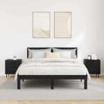 vidaXL Dulap de noapte cu sertar 2 pcs Stejar Negru 40 x 35 x 47,5 cm