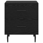 vidaXL Dulap de noapte cu sertar 2 pcs Stejar Negru 40 x 35 x 47,5 cm