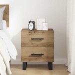 vidaXL Dulap de noapte cu sertar Stejar Artizanal 40 x 35 x 47,5 cm