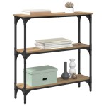 vidaXL Masă de consolă cu raft Stejar Artizanal 75 x 22,5 x 75 cm