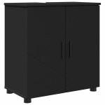 vidaXL Dulap de Baie Negru 61 x 35 x 64 cm Lemn compozit & Metal