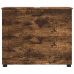 vidaXL Dulap de Baie cu sertar cu ușă Stejar fumuriu 76,5 x 35 x 64 cm