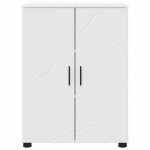 vidaXL Dulap de Baie cu ușă Alb 60 x 35 x 80 cm Lemn compozit & Metal