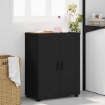 vidaXL Dulap de Baie Negru 60 x 35 x 80 cm Lemn compozit & Metal