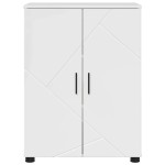 vidaXL Dulap de Baie Alb lucios 60 x 35 x 80 cm Lemn compozit & Metal