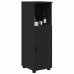 vidaXL Dulap de Baie Negru 30 x 35 x 95 cm Lemn compozit & Metal
