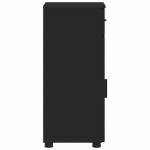 vidaXL Dulap de Baie Negru 30 x 35 x 80 cm Lemn compozit & Metal