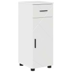 vidaXL Dulap de Baie Alb lucios 30 x 35 x 80 cm Lemn compozit & Metal