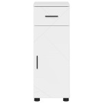 vidaXL Dulap de Baie Alb lucios 30 x 35 x 80 cm Lemn compozit & Metal