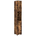 vidaXL Dulap de Baie cu depozitare Stejar fumuriu 30 x 35 x 192 cm