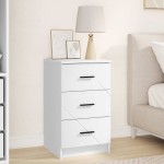 vidaXL Dulap de noapte cu sertar Alb 38 x 38 x 66 cm Lemn compozit