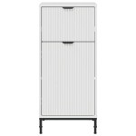 vidaXL Dulap de Baie Alb 39,5 x 36 x 88 cm Lemn compozit & Metal