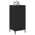 vidaXL Dulap de Baie Negru 39,5 x 36 x 88 cm Lemn compozit & Metal